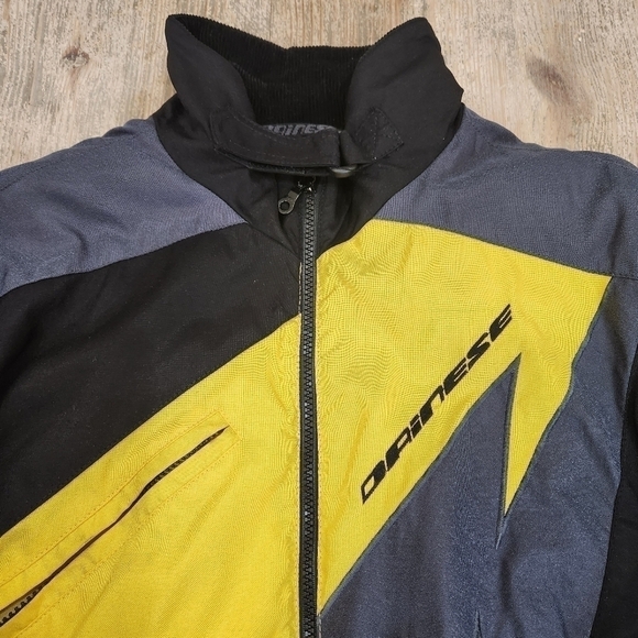 VINTAGE 90s DAINESE  Italian Motorcycle Jacket, Blk/Yellow, EU 56 US Men's XL - Picture 4 of 16